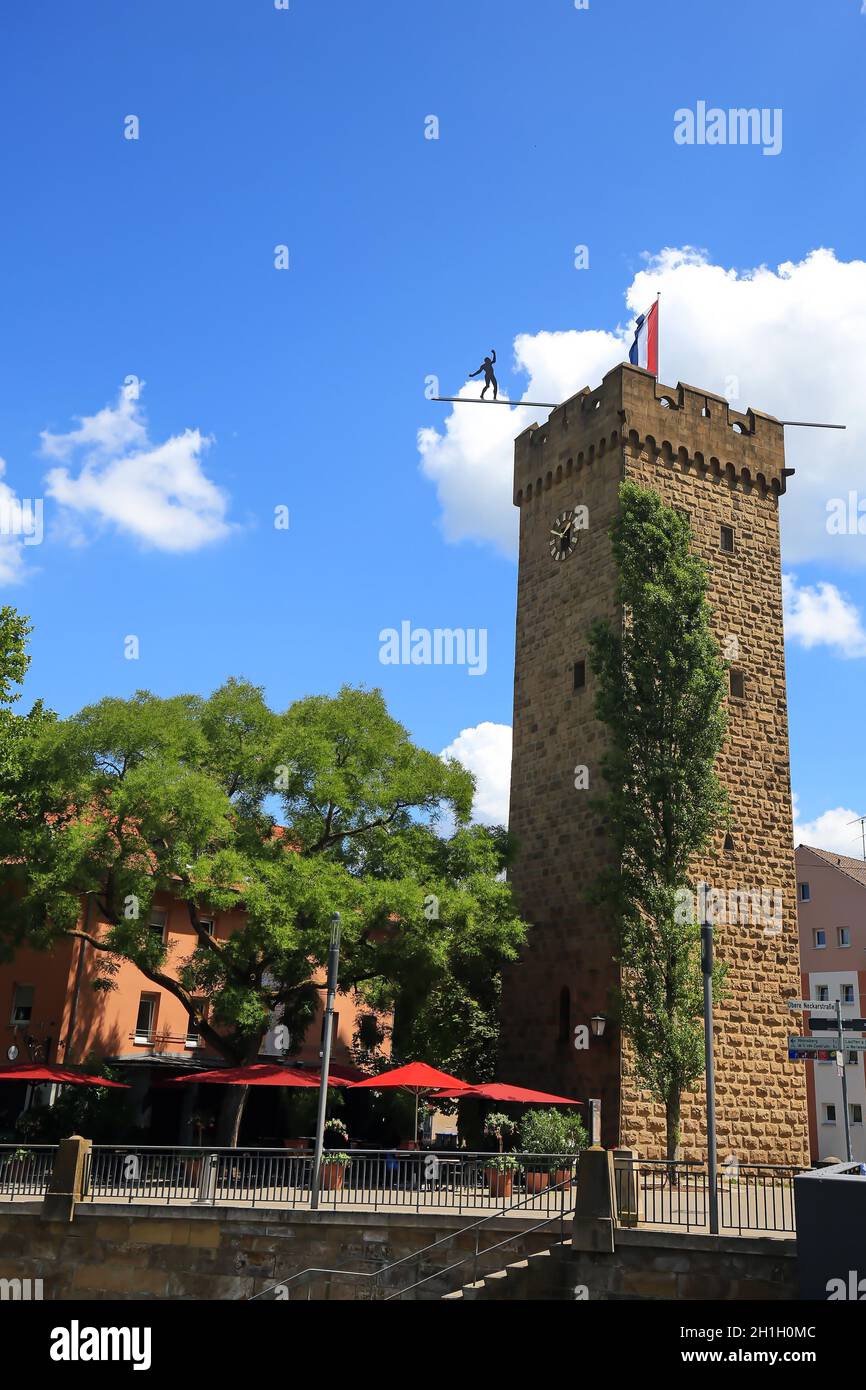 Heilbronn, Baden-Württemberg / Germania - 23 06 2020: Götzenturm è una vista della città di Heilbronn Foto Stock