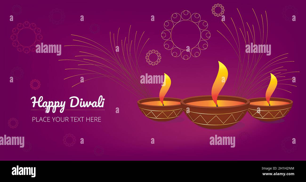 Diwali Greetings design per banner Web o post Illustrazione Vettoriale