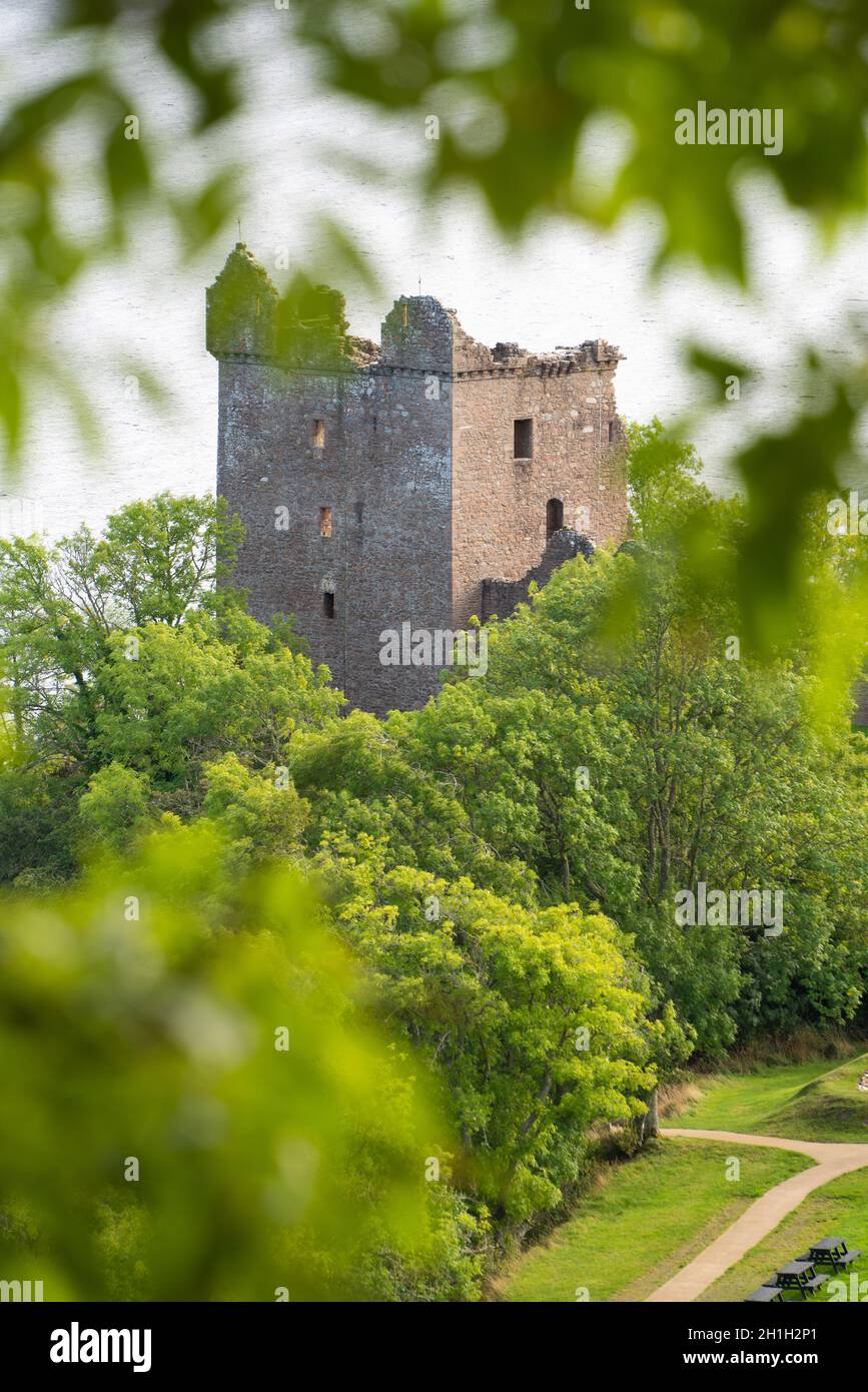 Castello di Urquhart, Loch Ness, Highlands Scotland, Drumnadrochit, 13th secolo, Scottish Independence Wars, 14th Century, Nessie, Highland region, clan. Foto Stock
