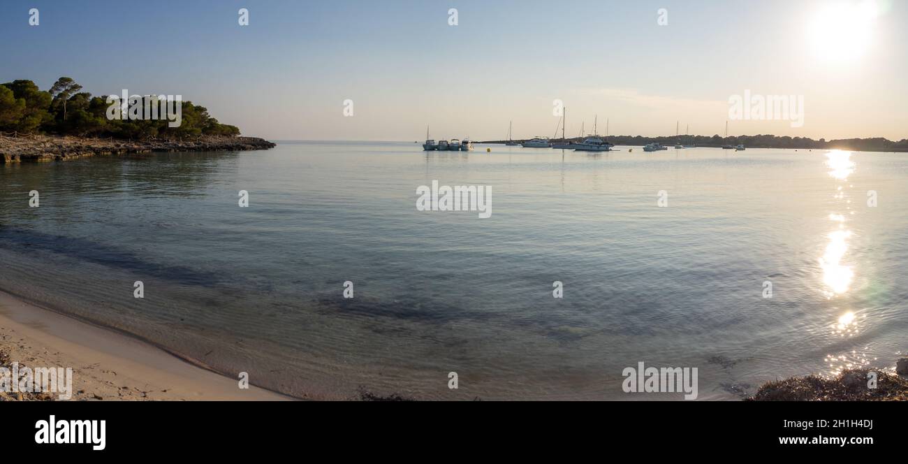 Platja Son Saura panorama, Minorca Foto Stock