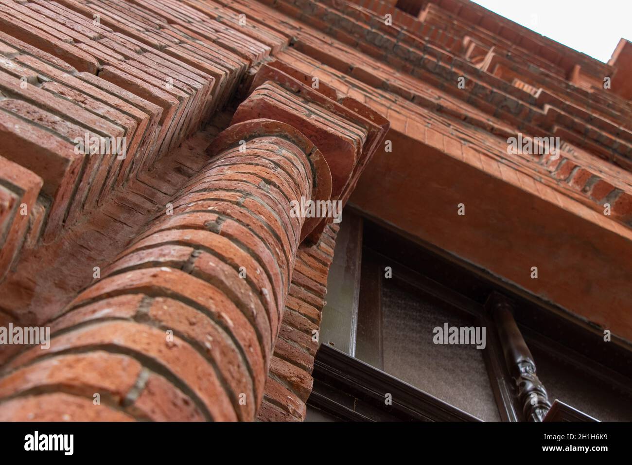 Tipici edifici in mattoni della città di Ganja di Azerbaigian Foto Stock