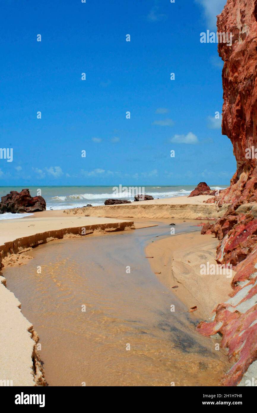 prado, bahia / brasile - 12 settembre 2008: Vista della spiaggia di Tororao, costa della città di Prado, nel sud di Bahia. *** Local Caption *** Foto Stock