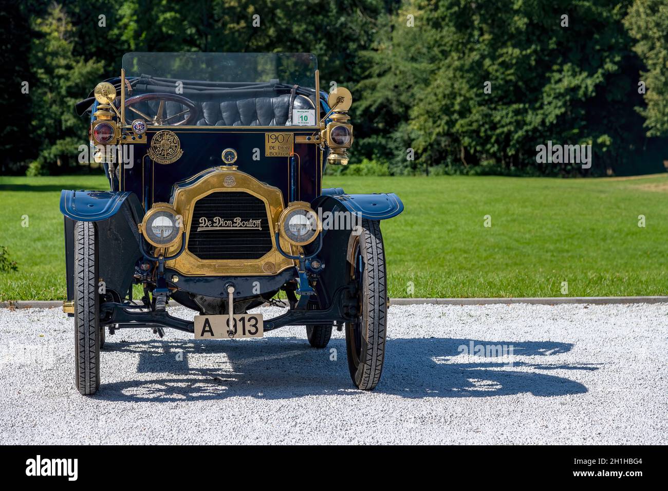 Oldtimer De Dion Bouton AU, Baujahr 1907, 1 Zylinder, Hupraum 942 ccm, Leistung 8 PS, Max 50 km/h auf ebener Strecke, max 9-10 % Steigung, 3 Gang, AN Foto Stock
