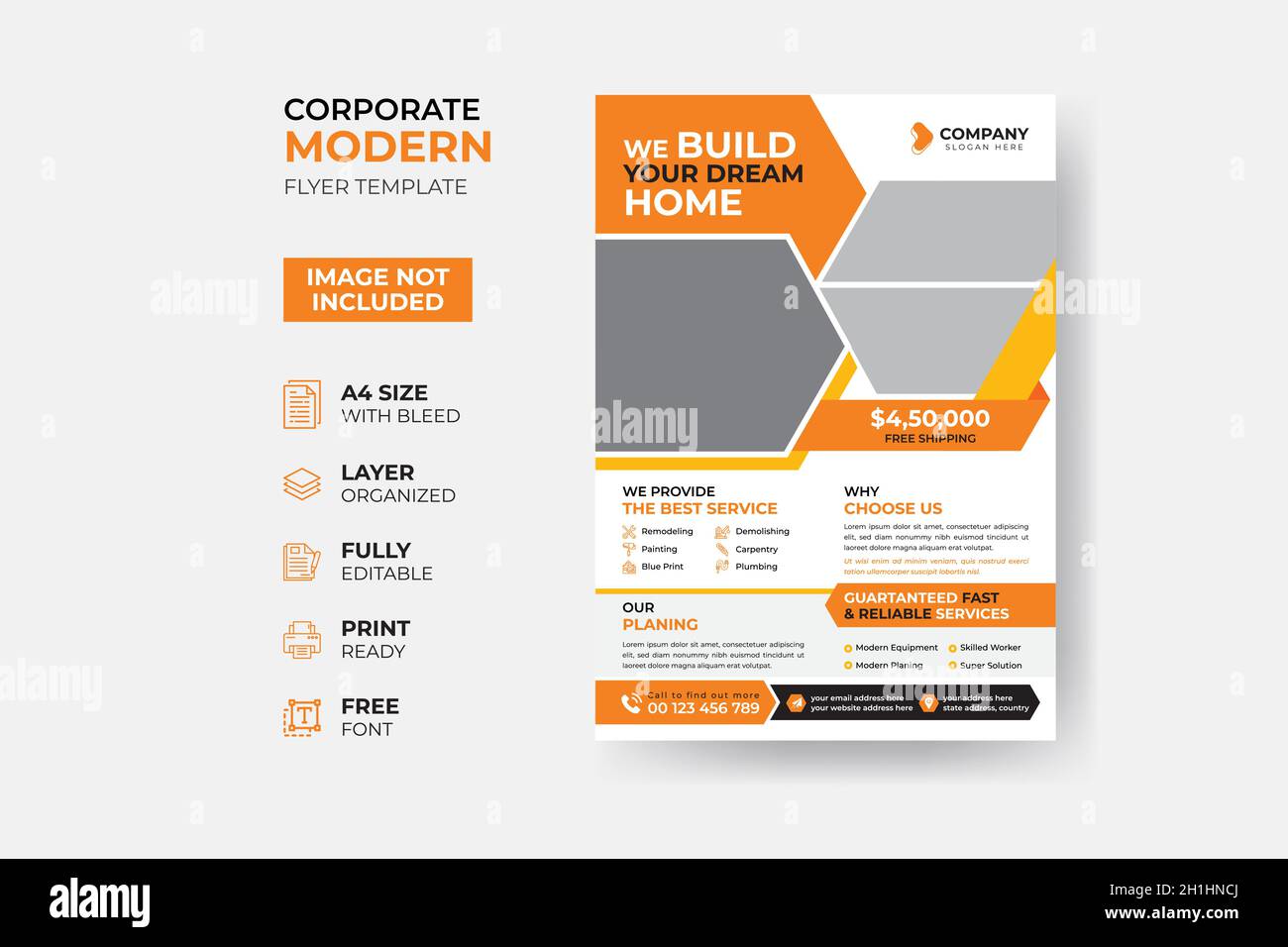 Design modello di volantino immobiliare moderno Illustrazione Vettoriale