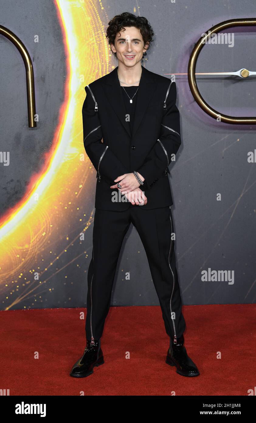 18 ottobre 2021. Londra, Regno Unito. Timothée Chalamet arrivo alla Dune UK Special Screening, Odeon Leicester Square. Credit: Doug Peters/EMPICS/Alamy Live News Foto Stock