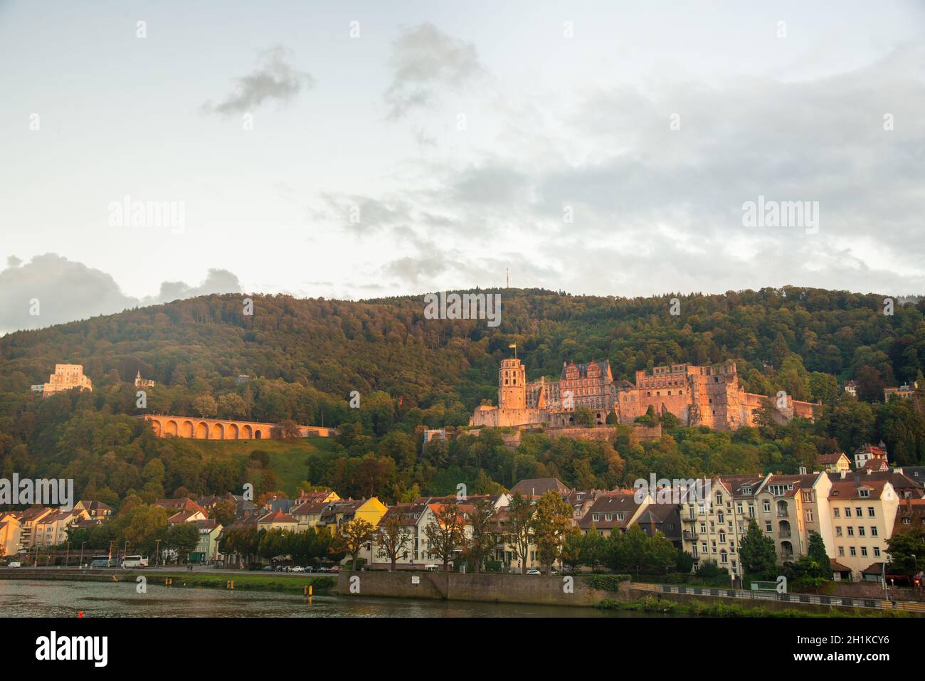 Vista sulla fortezza di Heidelberg, Germania Foto Stock