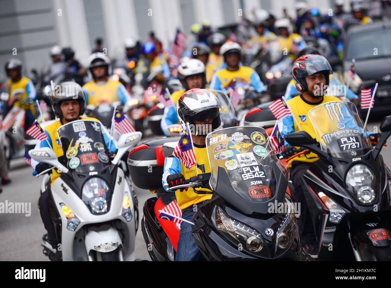 Georgetown, Penang/Malaysia - Agosto 31 2016: Sfilata motociclistica durante la celebrazione del giorno dell'Indipendenza. Foto Stock