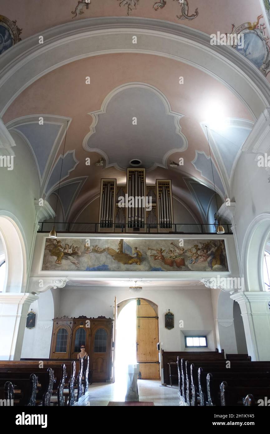 römisch-katholische Pfarrkirche St. Georgen Obermais, Merano, Südtirol,Italien Foto Stock