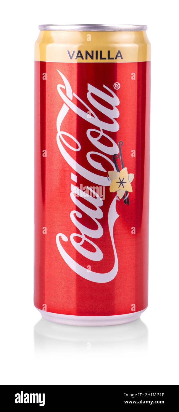 KAMCHATKA, RUSSIA - 23 APRILE 2020: Coca Cola Vanilla, lattina di Coca Cola Vanilla, Closeup di lattina di alluminio di Coca-Cola Vanilla prodotta dalla Coca-col Foto Stock