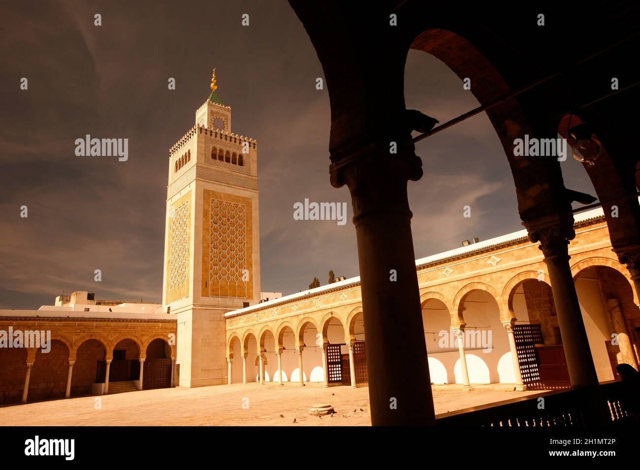 La Moschea EZ Zitouna o al Zaytuna nella Medina della Città Vecchia di Tunisi, nel nord della Tunisia, in Nord Africa, Tunisia, Sidi Bou Sair, marzo 2009 Foto Stock