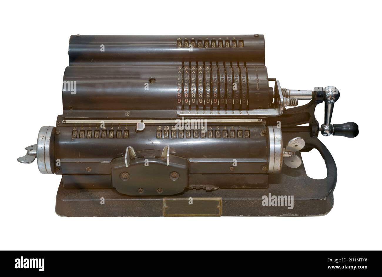 l'aggiunta della macchina è isolata sul bianco Foto Stock