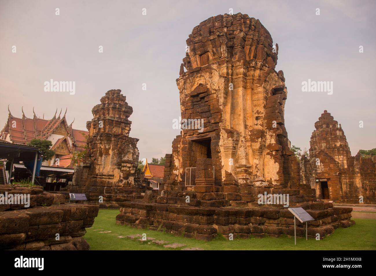 Le rovine del tempio Wat Kamphaeng Laeng nella città di Phetchaburi o Phetburi nella provincia di Phetchaburi in Thailandia. Thailandia, Phetburi, N. Foto Stock