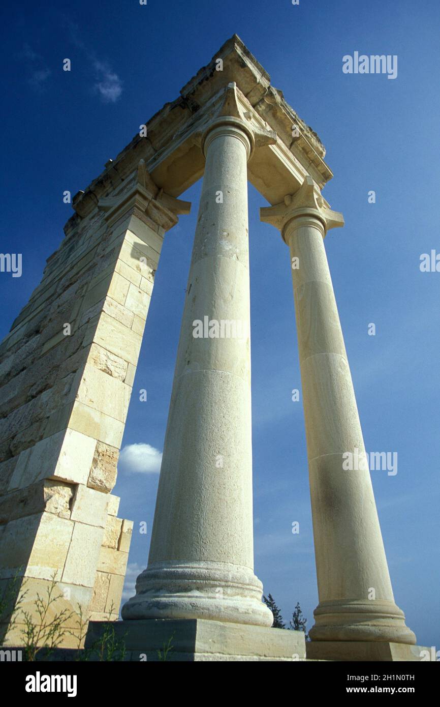 Il Santuario di Apollo Hylates nelle rovine romane di Kourion nel sud di Cipro. Cipro, Kourion, novembre 2001 Foto Stock