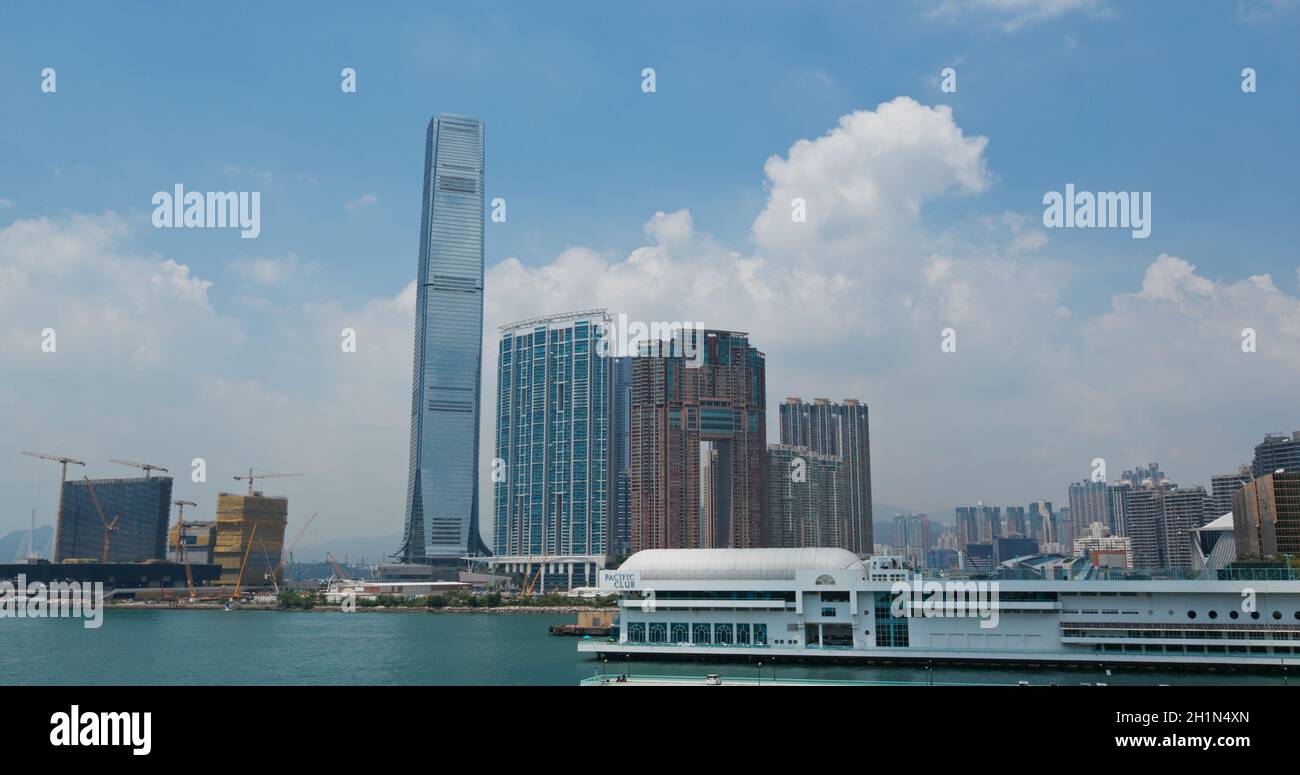 Victoria Harbour, Hong Kong, 07 settembre 2019: Punto di riferimento di Hong Kong Foto Stock