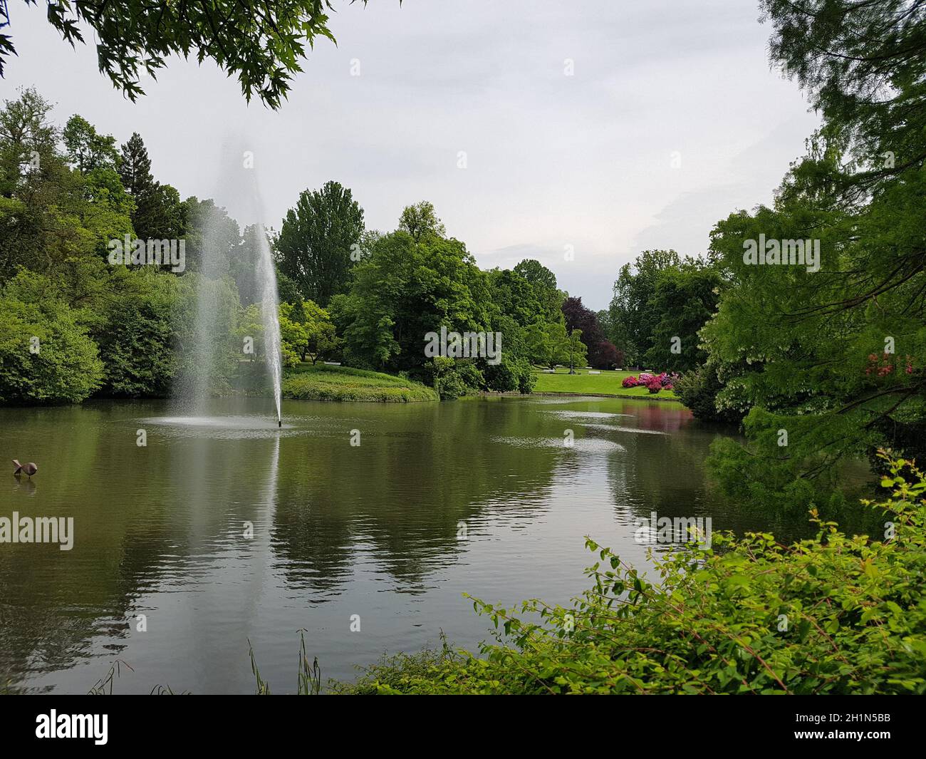 Kurpark, Wiesbaden, englische, Parkanlage Foto Stock