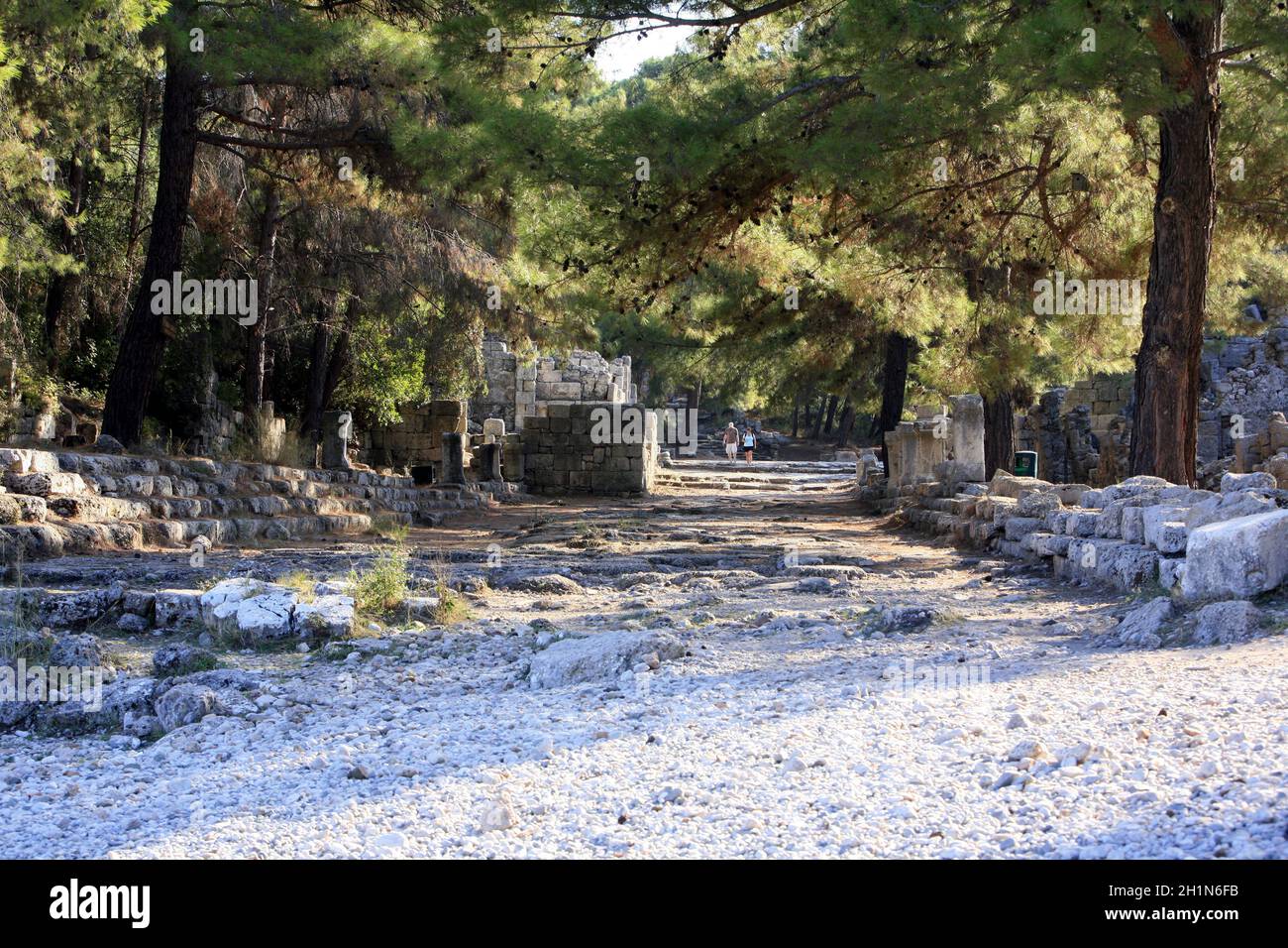 Ruinen der antigen Hafenstadt Phaselis a Lykien, Kemer, Türkei Foto Stock