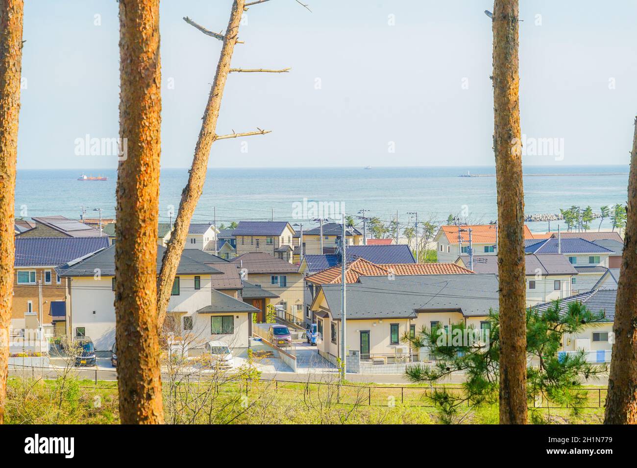 Paesaggio della Prefettura di Miyagi shichigahama. Luogo di tiro: Prefettura di Miyagi, Contea di Miyagi Foto Stock