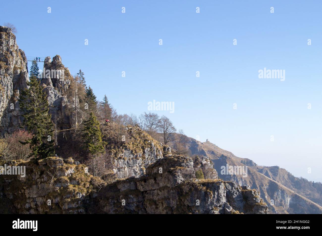 Monte Grappa paesaggio. Panorama delle Alpi italiane Foto Stock