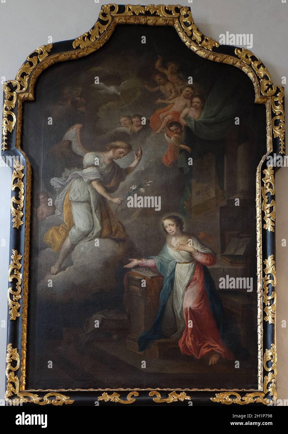 Annunciazione della Vergine Maria, Chiesa Francescana di Graz, Stiria, Austria Foto Stock