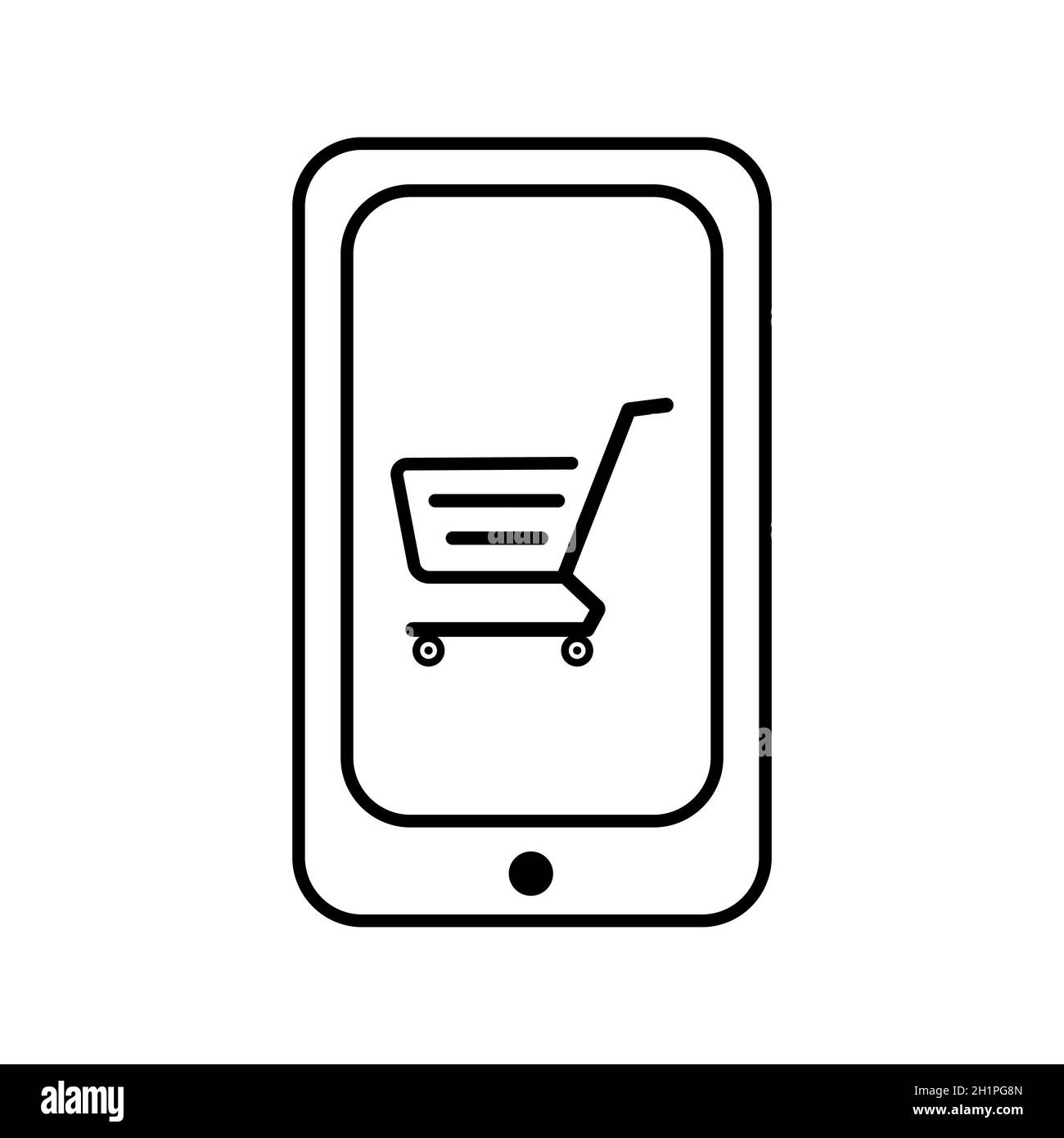 Astratto web icona carrello di alimentari su ruote da supermercato - Illustrazione vettoriale Foto Stock