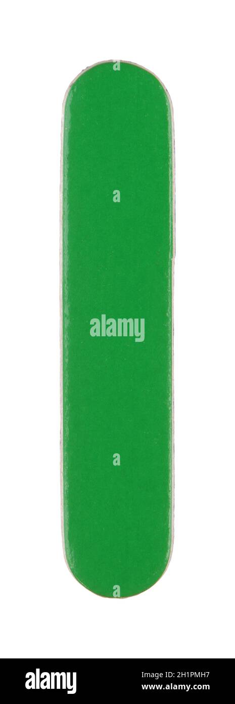 lettera magnetica minuscola l su bianco con percorso di ritaglio Foto Stock