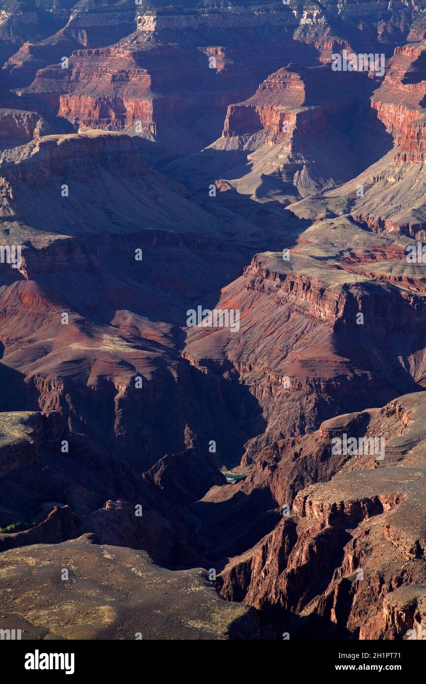 Il Grand Canyon visto dal South Rim Trail, il Parco Nazionale del Grand Canyon, Arizona, Stati Uniti d'America Foto Stock