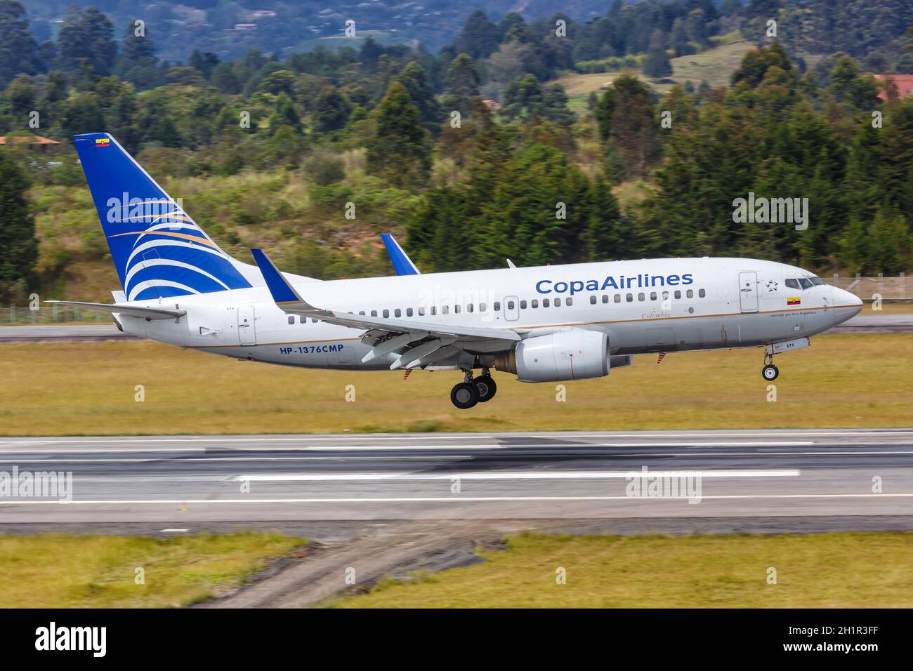 Medellin, Colombia - 25 gennaio 2019: Copa Airlines Boeing 737-700 aereo all'aeroporto di Medellin Rionegro (MDE) in Colombia. Boeing è un'aria americana Foto Stock