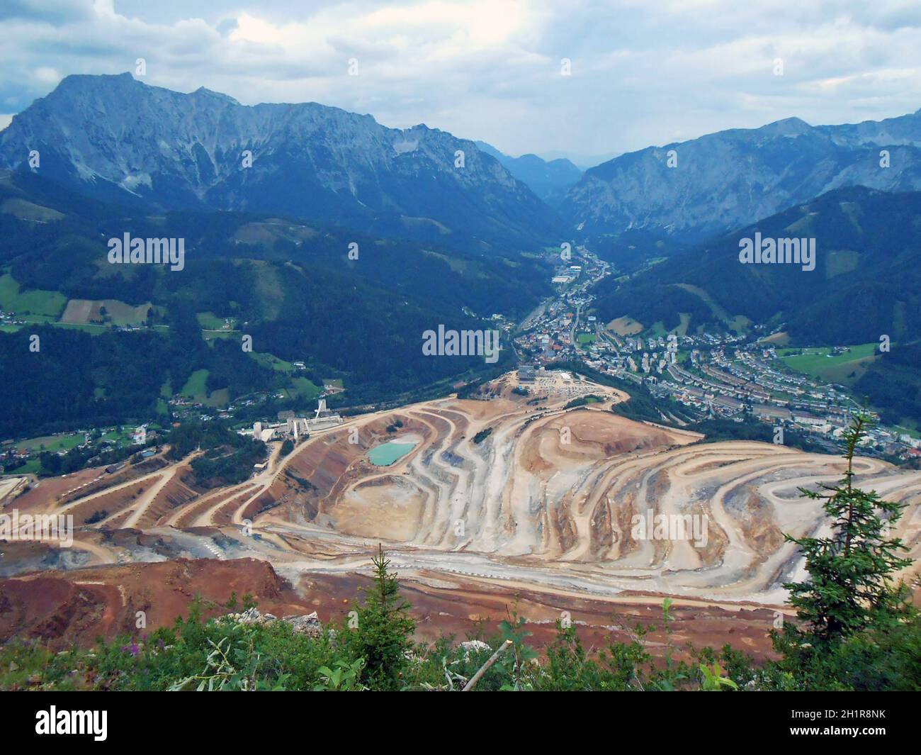 Erzberg in Eisenerz in der Steiermark, Austria, Europa - Erzberg in Eisenerz in Stiria, Austria, Europa Foto Stock