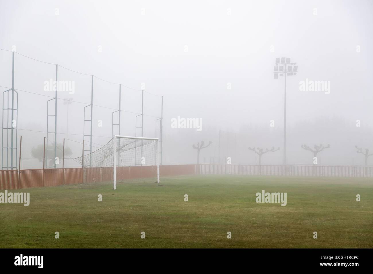 Dettaglio del campo sportivo per giocare a calcio Foto Stock