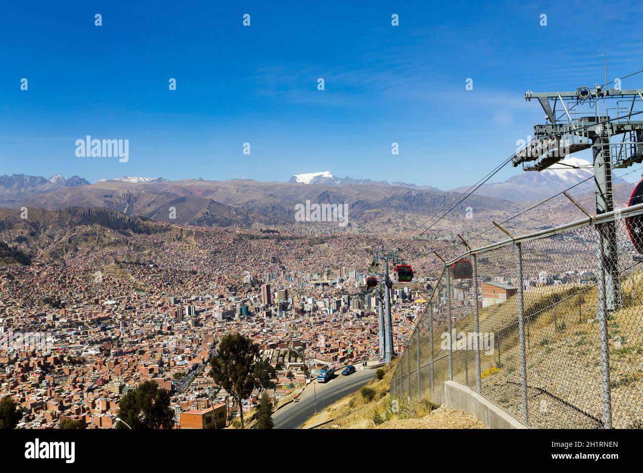 La Paz vista da El Alto,Bolivia. Capitale boliviana Foto Stock
