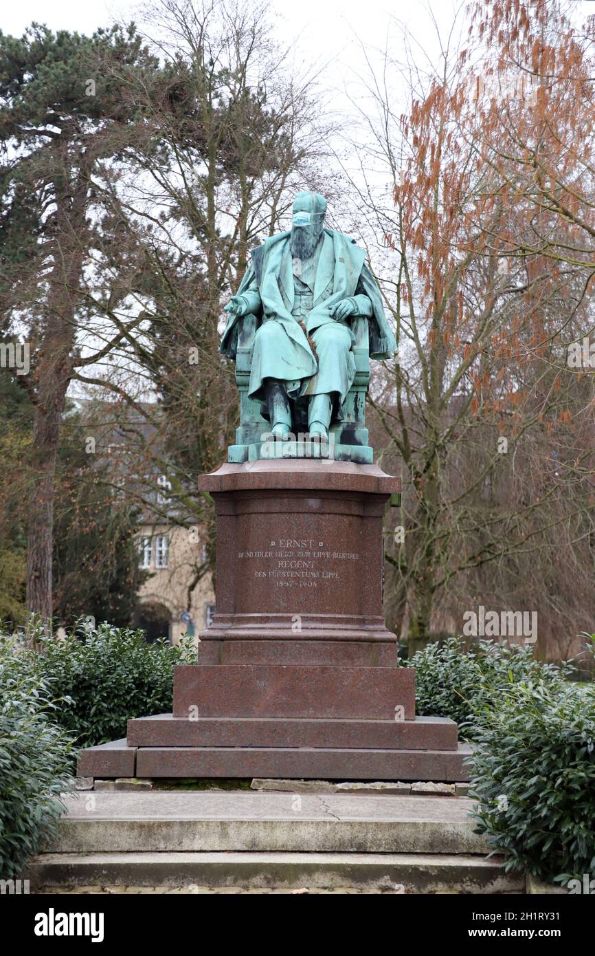 Denkmal an Ernst Graf zur Lippe-Biesterfeld, Deutschland, Nordrhein-Westfalen, Detmold Foto Stock