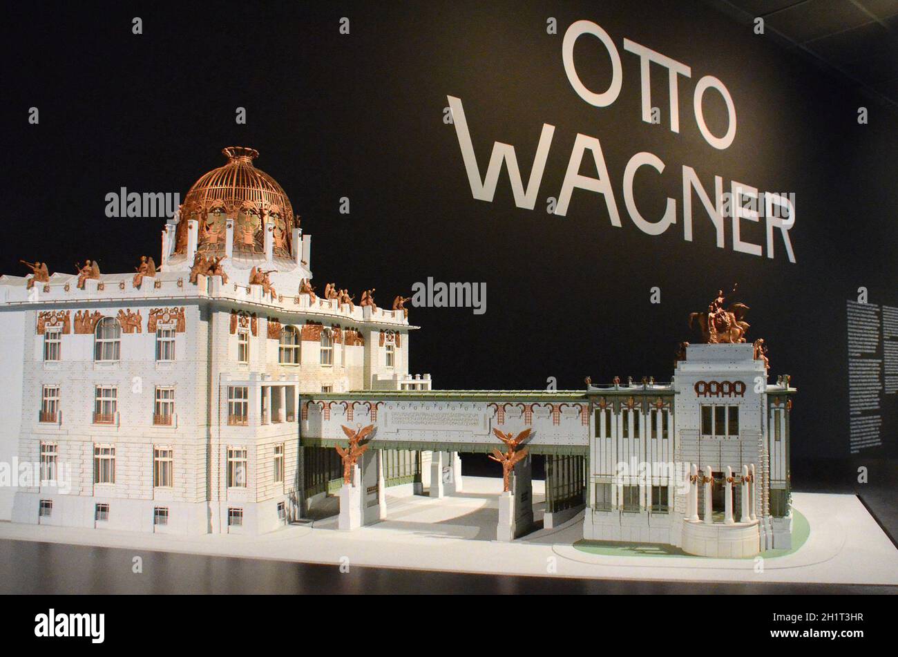 Ausstellung zu Architekt otto Wagner a Vienna, Österreich, Europa - Mostra sull'architetto otto Wagner a Vienna, Austria, Europa Foto Stock