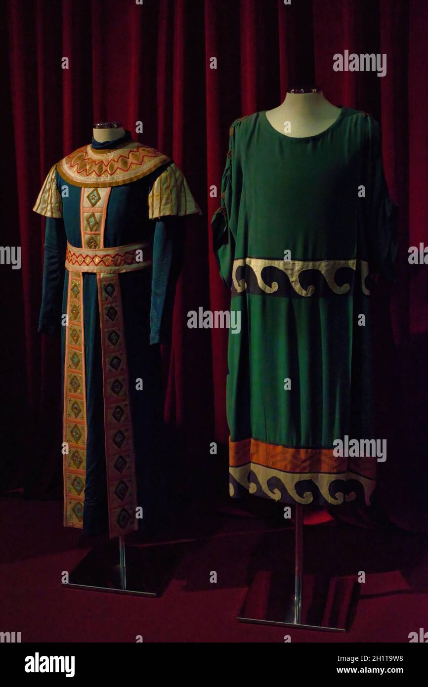 costumi teatrali. Per i ruoli nel repertorio classico. Design del costume teatrale, spogliatoio Foto Stock