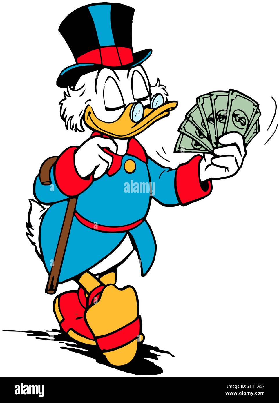 Uncle Scrooge mcduck anatra più ricche al mondo illustrazione cartoon Foto Stock