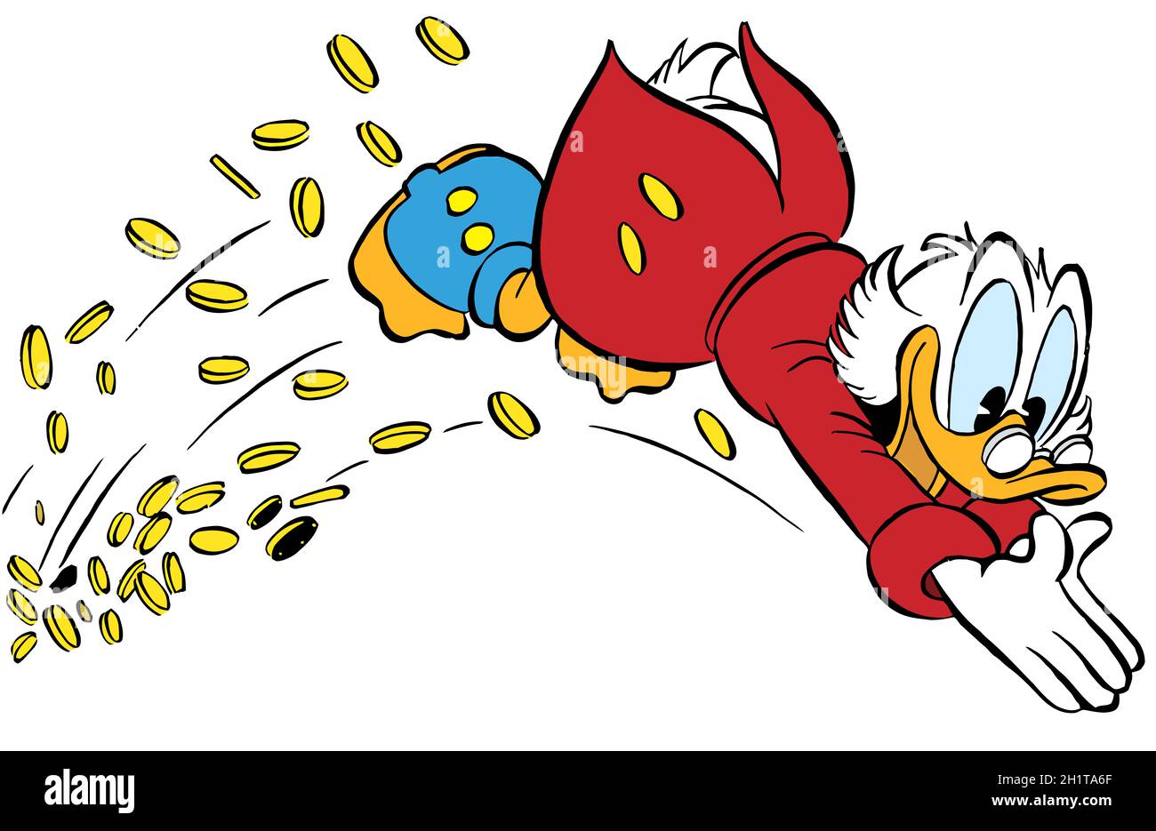 Uncle Scrooge mcduck anatra più ricche al mondo illustrazione cartoon Foto Stock