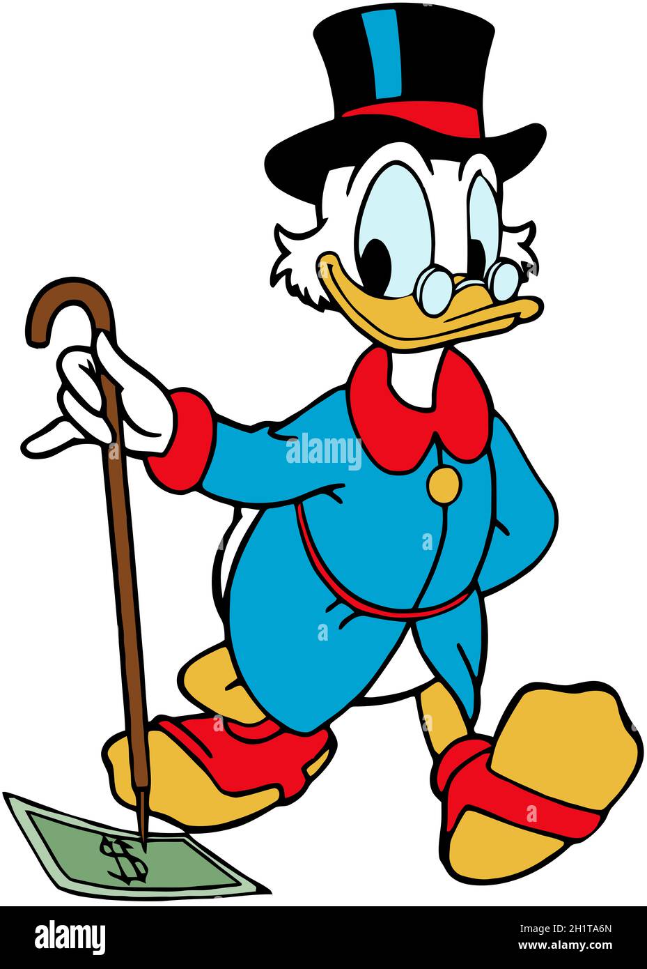 Uncle Scrooge mcduck anatra più ricche al mondo illustrazione cartoon Foto Stock