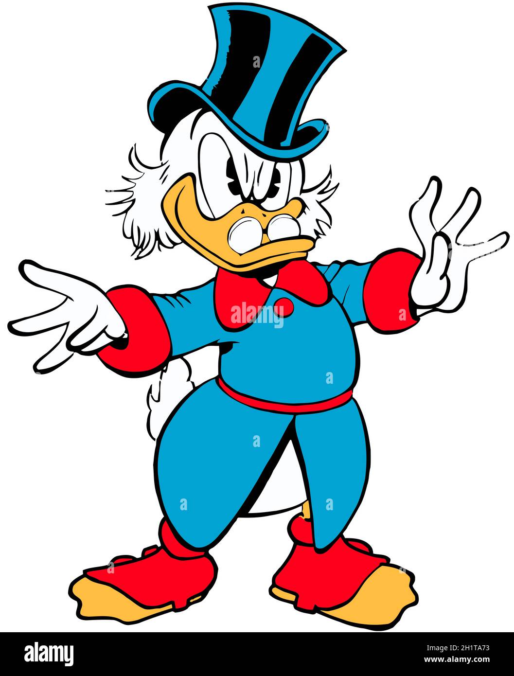 Uncle Scrooge mcduck anatra più ricche al mondo illustrazione cartoon Foto Stock