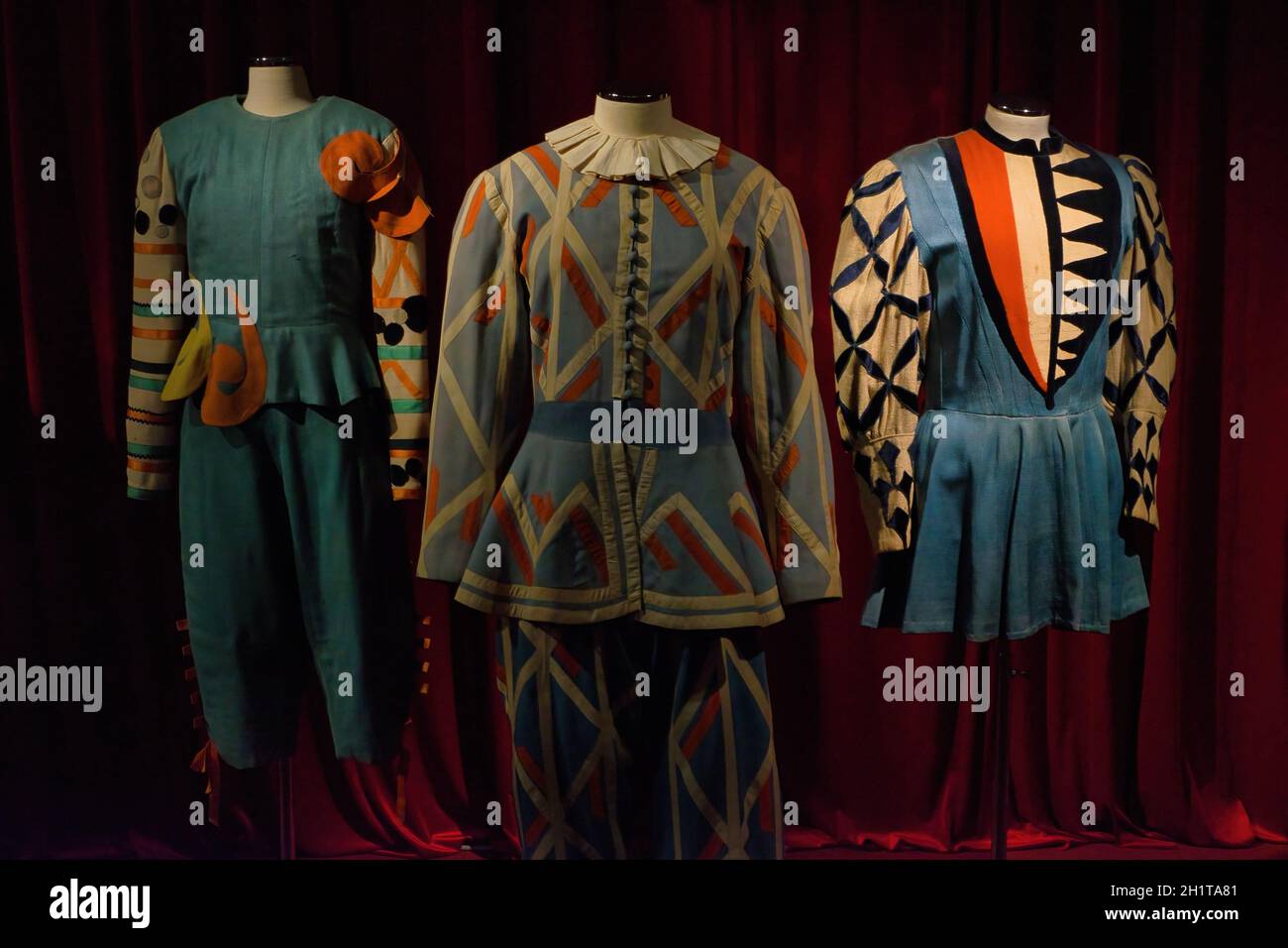 costumi teatrali. Per i ruoli nel repertorio classico. Design del costume teatrale, spogliatoio Foto Stock