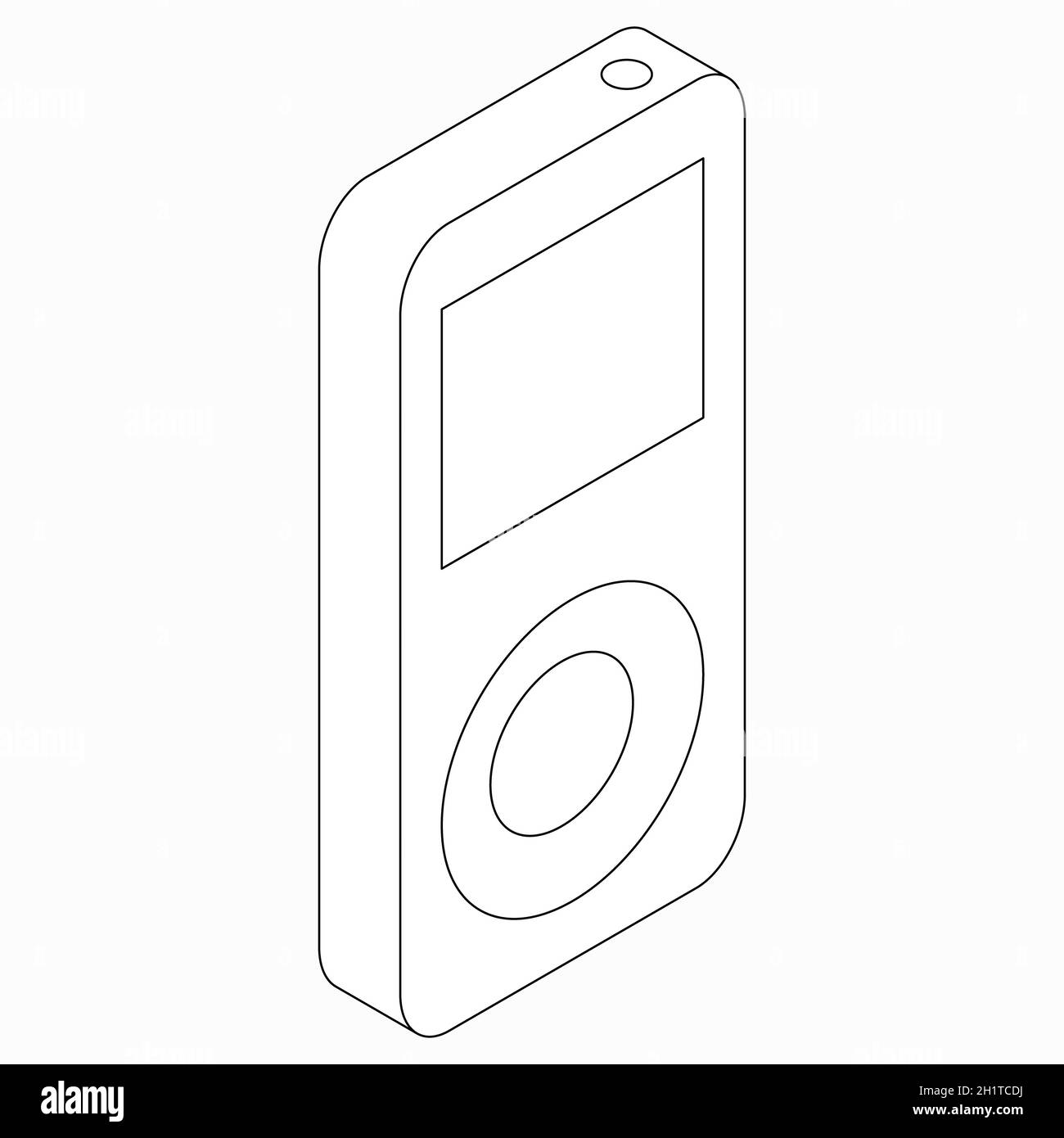 Icona del lettore musicale MP3 in stile 3D isometrico isolato su sfondo bianco Foto Stock