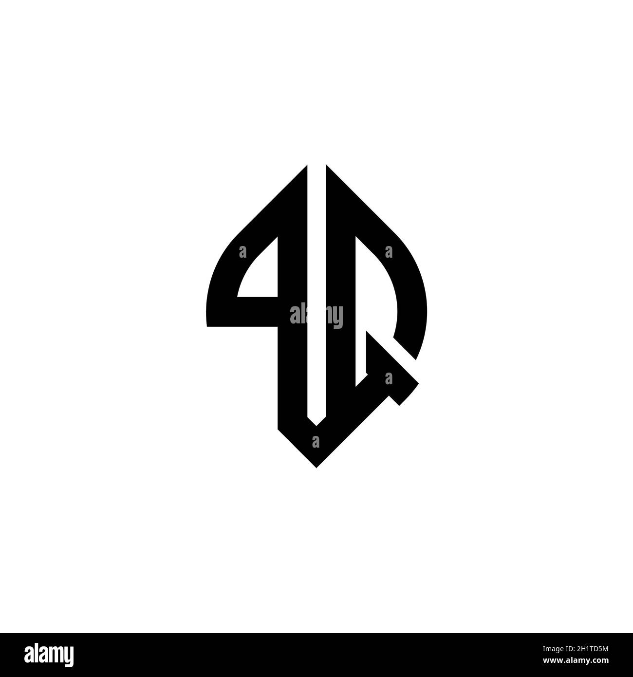 Lettera con logo in monogramma PQ con modello geometrico semplice e continuo, isolato su sfondo bianco Illustrazione Vettoriale
