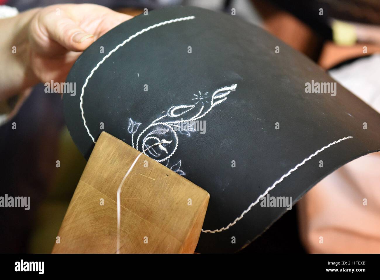 Federkielsticken, einme alte Handwerkstechnik im Alpenraum, Österreich, Europa - Feather keel, un antico artigianato nella regione alpina, Austria, EUR Foto Stock