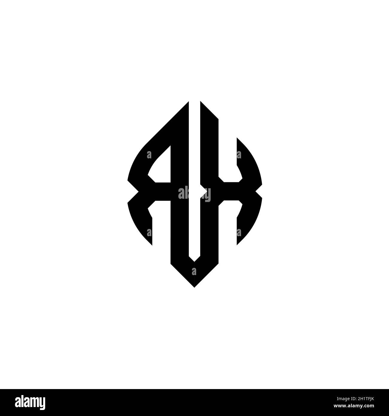 LETTERA del logo del monogramma RX con modello di design geometrico di forma continua semplice isolato su sfondo bianco Illustrazione Vettoriale