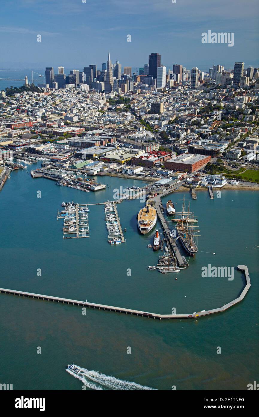 San Francisco Maritime National Historical Park, San Francisco, California, Stati Uniti d'America - aerial Foto Stock