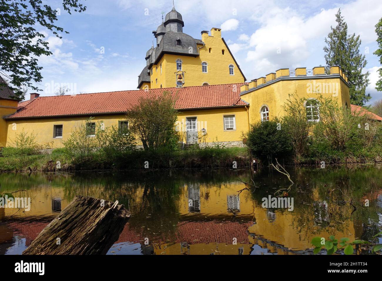 Schloss Holte oder Holter Schloss, barockes Wasserschloss aus dem 17. Jahrhundert, Schloss Holte-Stukenbrock, Nordrhein-Westfalen, Germania Foto Stock