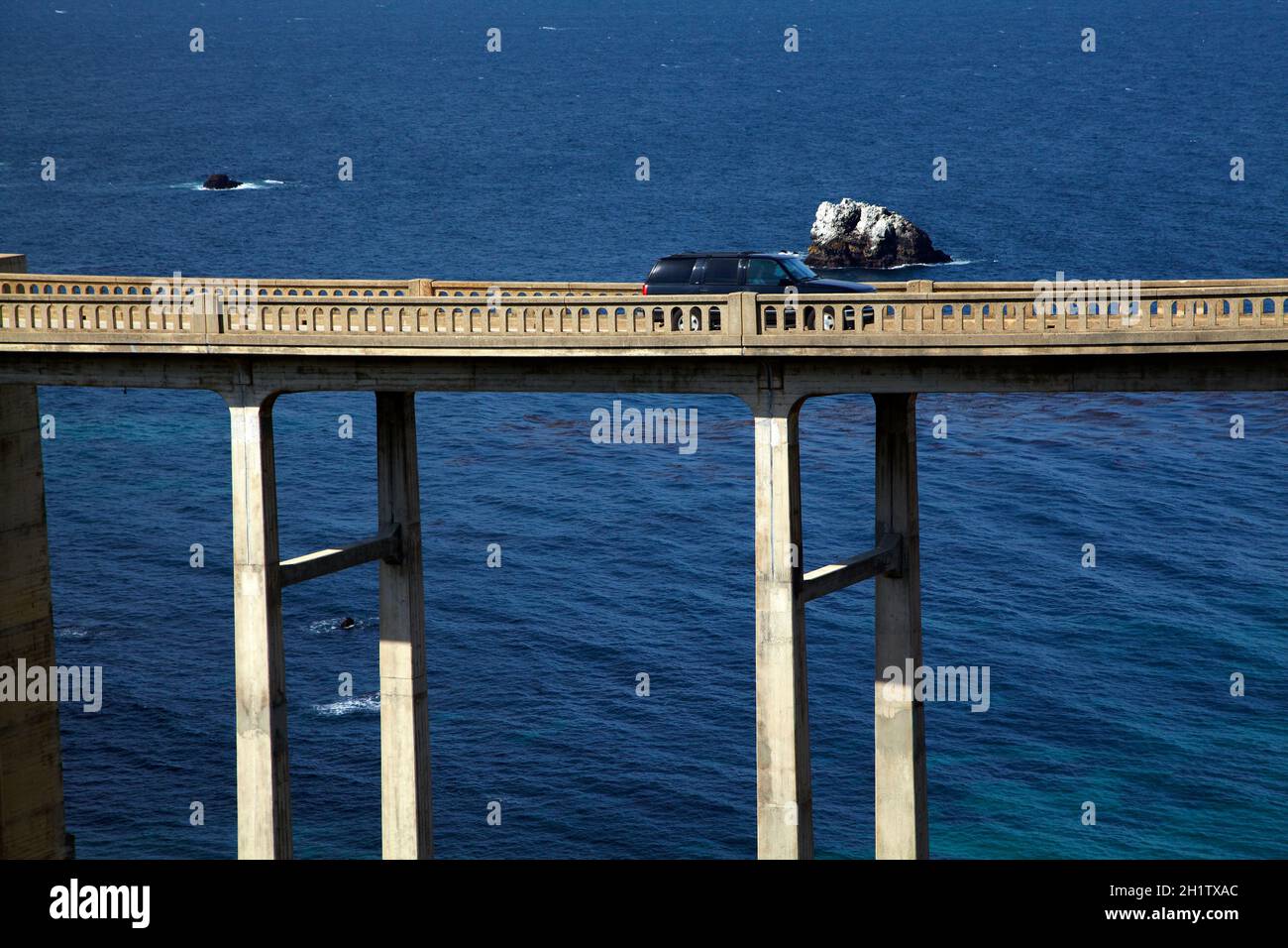 Bixby Creek Bridge, Pacific Coast Highway, Big Sur, Central Coast, CALIFORNIA, STATI UNITI D'AMERICA Foto Stock