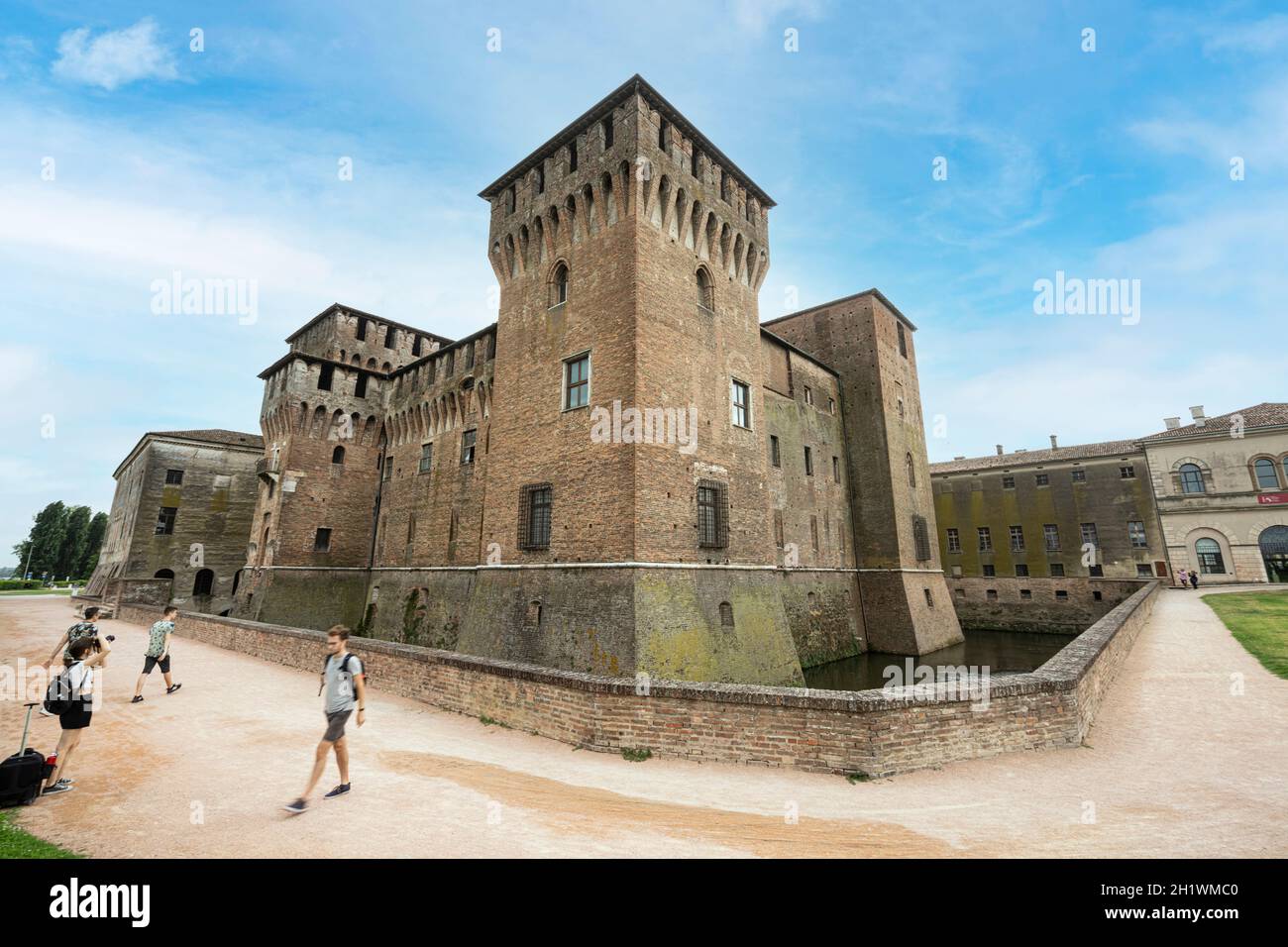 Mantova, Italia. 13 luglio 2021. Vista panoramica sul Castello di San Giorgio nel centro della città Foto Stock