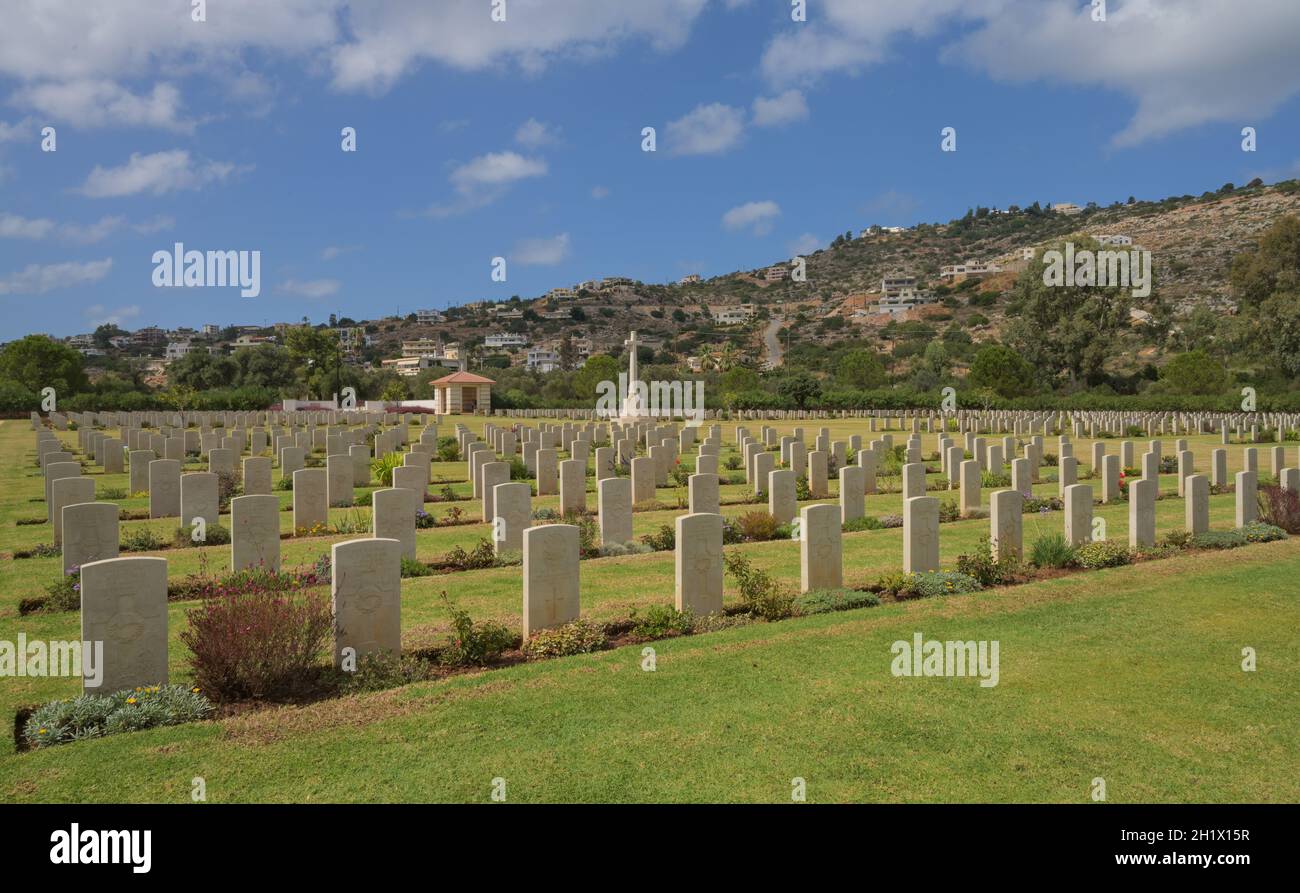 Britischer Soldatenfriedhof Souda Bay War Cemetery, Souda, Kreta, Griechenland Foto Stock