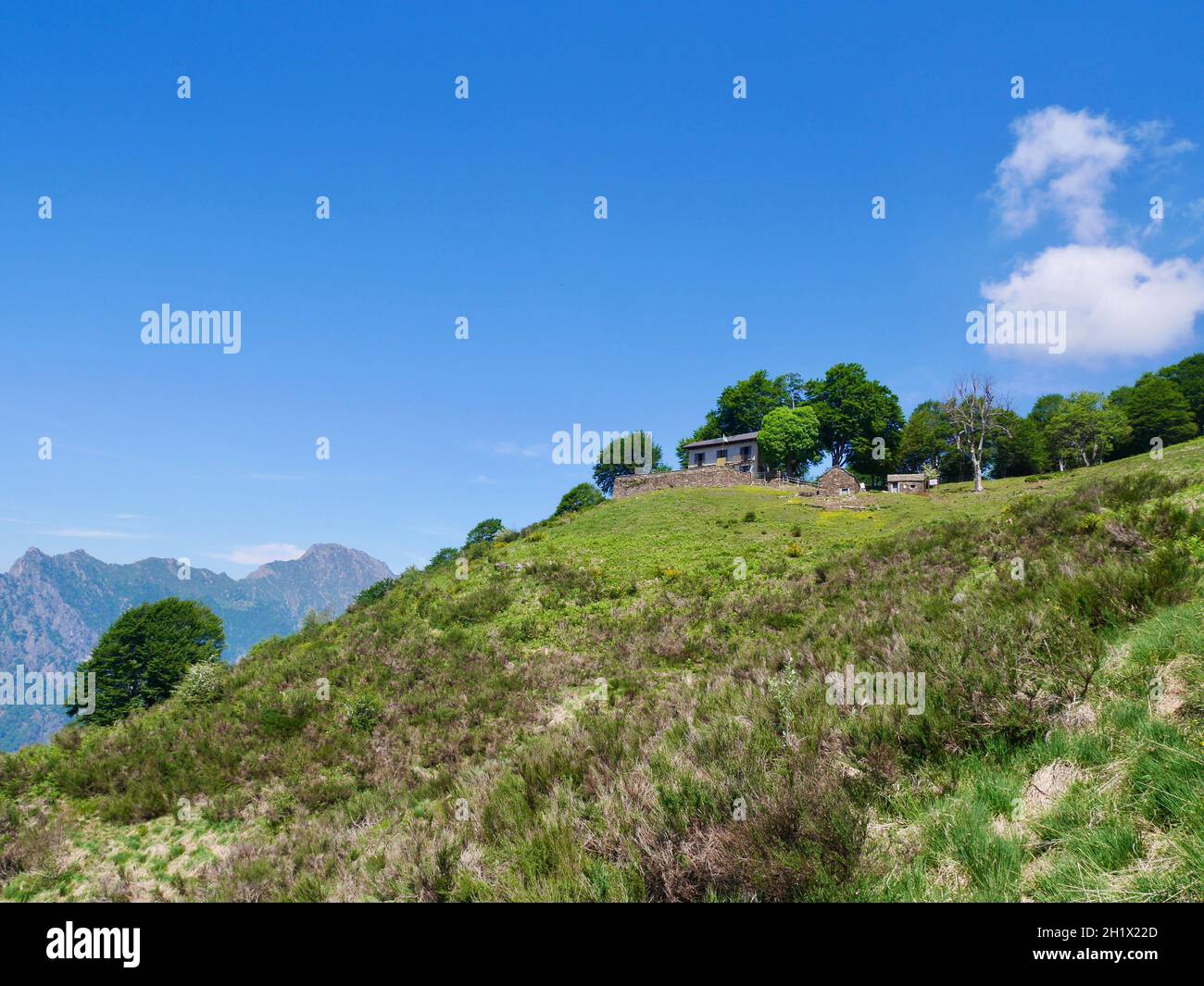 Casa dell'Alpina in Val Grande, parco nazionale piemontese. Foto Stock