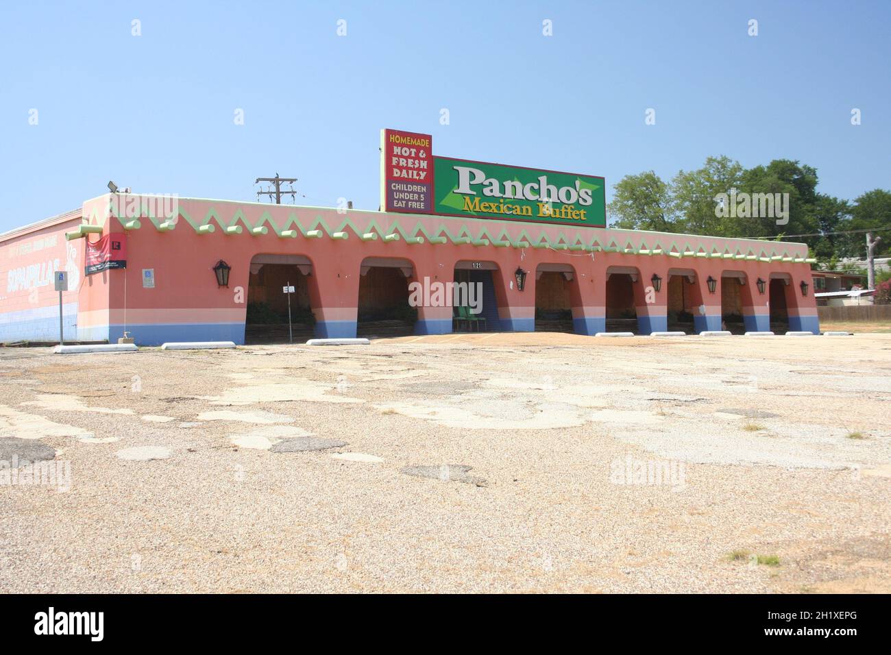 Longview, Texas, ha abbandonato il Pancho's Mexican buffet Restaurant a Longview, Texas Foto Stock