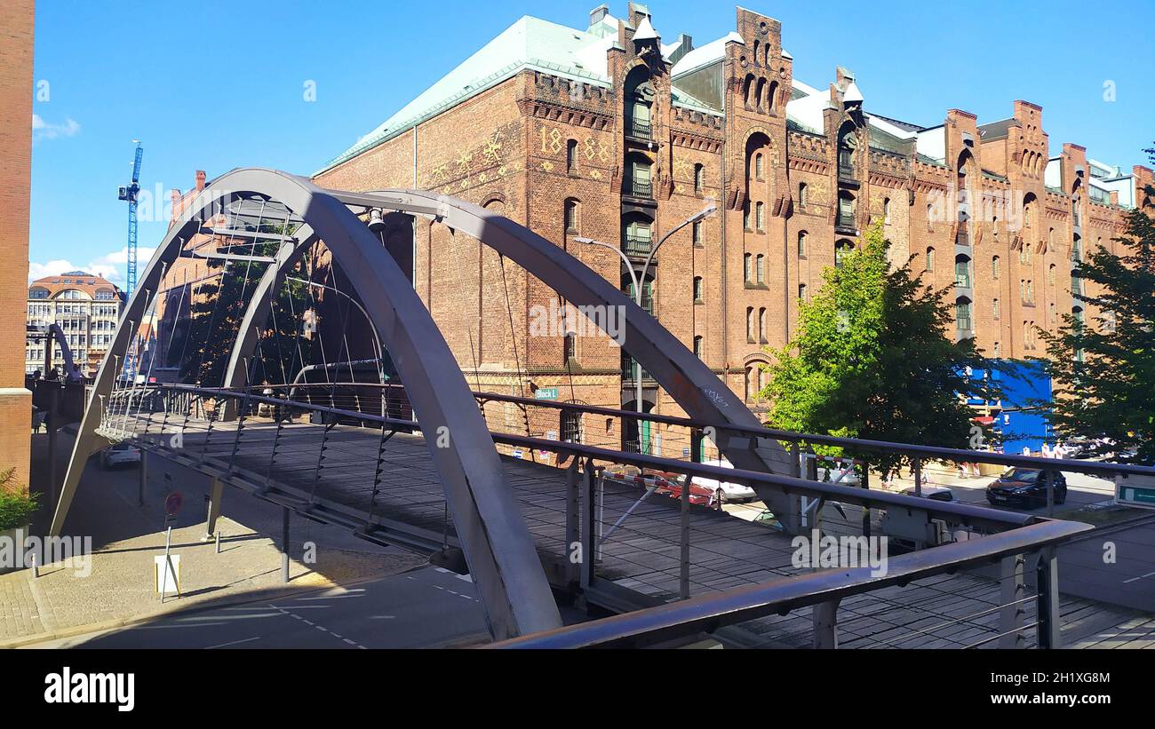 Vista sul paesaggio urbano di Amburgo Germania. Foto di alta qualità Foto Stock